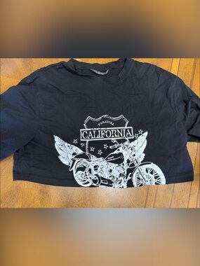 SHEIN Black California Motorcycle Graphic Tee